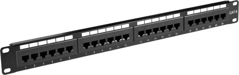 Bandeau de brassage UTP CAT6A 19" 24 ports