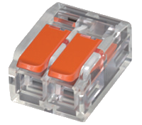 Connecteur rapide automatique à levier 2 entrées 4mm² maxi  (sachet de 100)