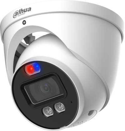 Caméra HDCVI Eyeball 2MP TIOC, Focale fixe 2.8mm, Dissuasion active 40m, Micro