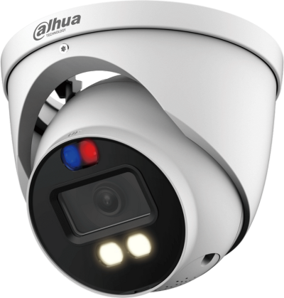 Caméra HDCVI Eyeball 5MP TIOC, Focale fixe 2.8mm, Dissuasion active 40m, Micro