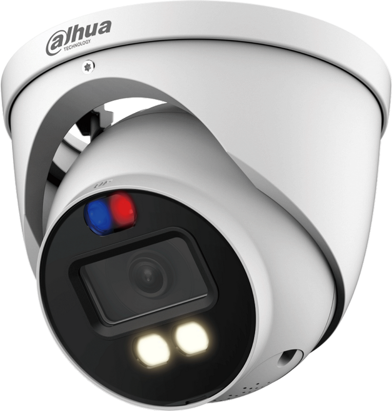 Caméra HDCVI Eyeball 5MP TIOC, Focale fixe 2.8mm, Dissuasion active 40m, Micro