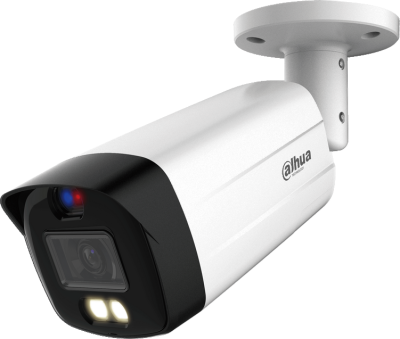 Caméra HDCVI Bullet 5MP TIOC WizSense, Focale fixe 3.6mm - Dissuasion active 40m - Micro et HP