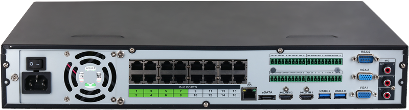 Enregistreur IP 32 canaux 16PoE 4HDD WizSense rackable – Image 2