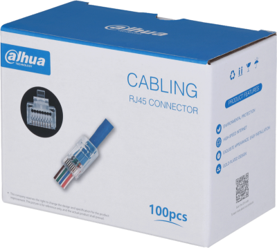 Connecteur RJ45 mâle CAT5E UTP traversant (boîte de 100)