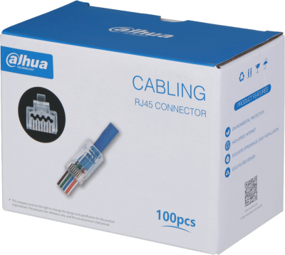 Connecteur RJ45 mâle CAT6 UTP traversant (boîte de 100)