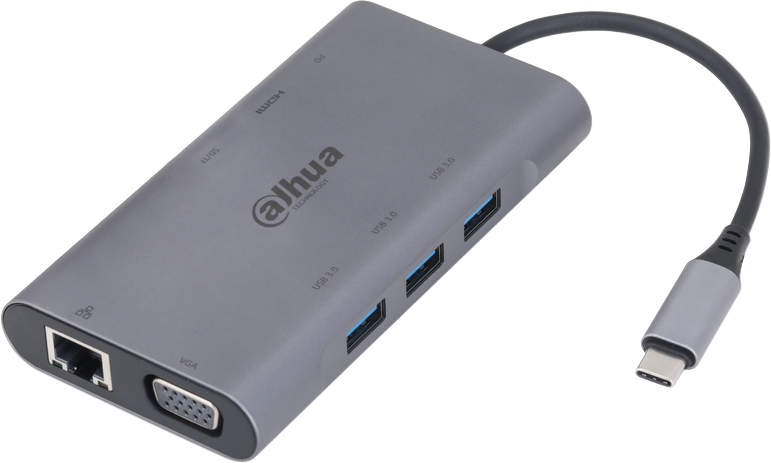 Station d'accueil 9 en 1 USB 3.1 Type-C vers 3x USB 3.0 + HDMI + RJ45 + VGA + SD/TF