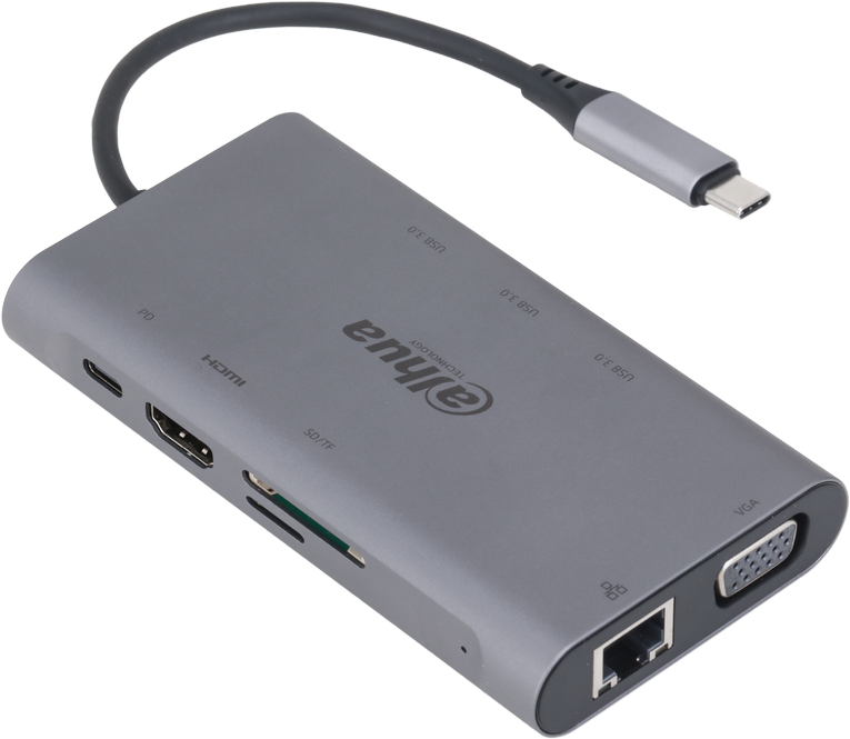 Station d'accueil 9 en 1 USB 3.1 Type-C vers 3x USB 3.0 + HDMI + RJ45 + VGA + SD/TF – Image 2