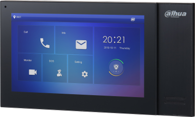 Moniteur intérieur IP noir 7" PoE