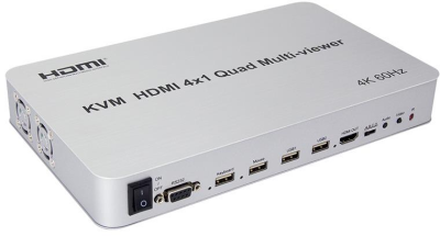 Multiplexeur HDMI industriel 4K 4x1 KVM