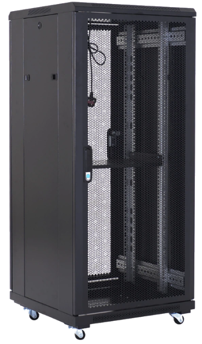 Armoire réseau sur pied 19" 42U 800x1000 porte perforée - 4 Ventilateurs intégrés (baie informatique)