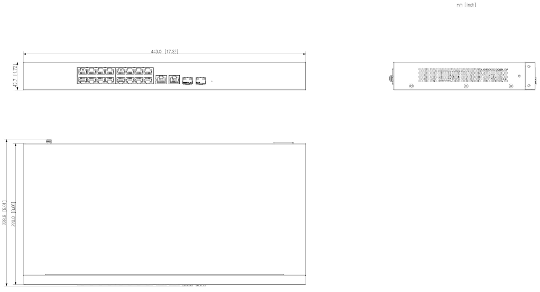 Switch 16 PoE Gigabit + 2 ports Ethernet Gigabit + 2 ports optique - 240W - Cloud manageable - rackable – Image 3