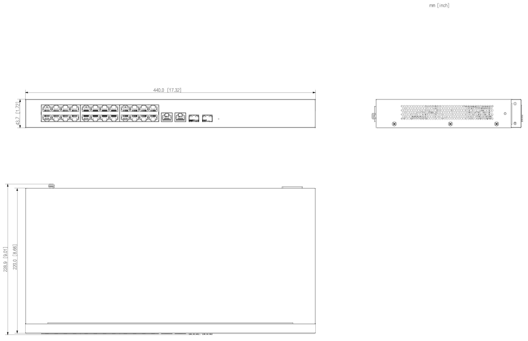 Switch 24 PoE 100Mbps + 2 ports Ethernet Gigabit + 2 ports optique - 240W - Cloud manageable - rackable – Image 3