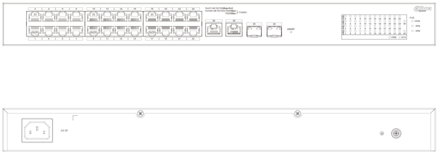 Switch 24 PoE 100Mbps + 2 ports Ethernet Gigabit + 2 ports optique - 240W - Cloud manageable - rackable – Image 2