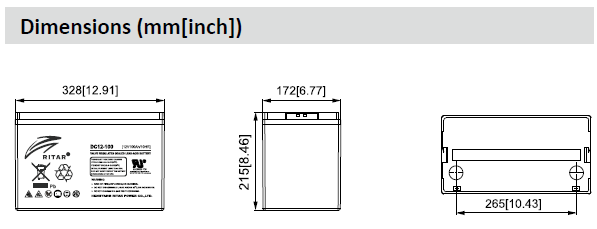 Batterie au plomb gélifiée 12V 100Ah – Image 3