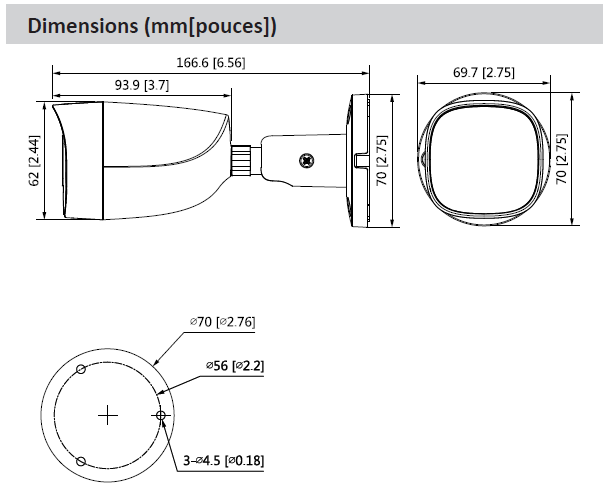 Caméra HDCVI Bullet 5MP Starlight, Focale fixe 3.6mm, IR 30m, Micro – Image 3