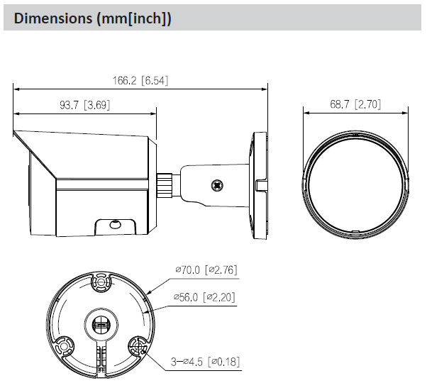 Caméra IP Bullet 4MP WizSense Starlight, Focale fixe 2.8mm, IR30m, Micro – Image 3
