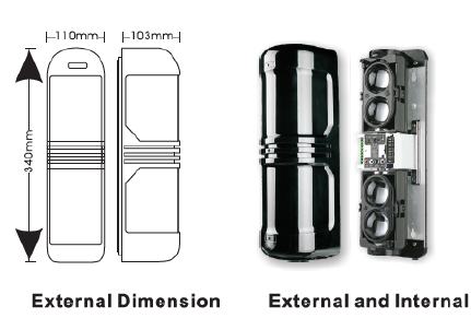 Détecteur barrière IR à 4 faisceaux 200m (la paire) – Image 3