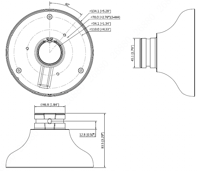 Plaque de montage suspendu dôme ou fisheye – Image 3