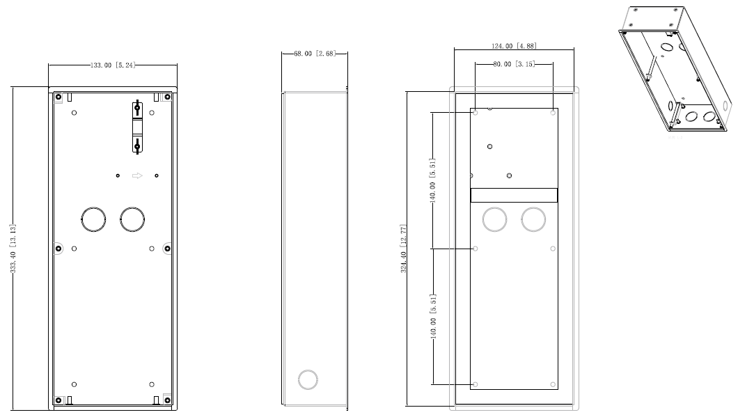 Boîte montage encastré ou surface 3 modules pour VTO4202F – Image 4