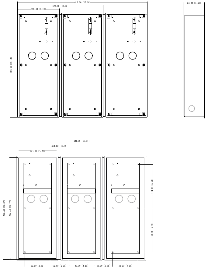 Boîte montage encastré ou surface 3 modules pour VTO4202F – Image 3