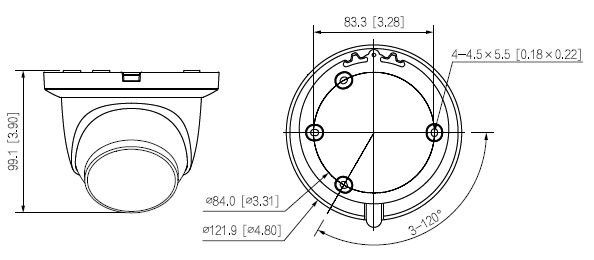Caméra HDCVI Eyeball 2MP, Focale fixe 2.8mm, IR 60m, Micro – Image 3
