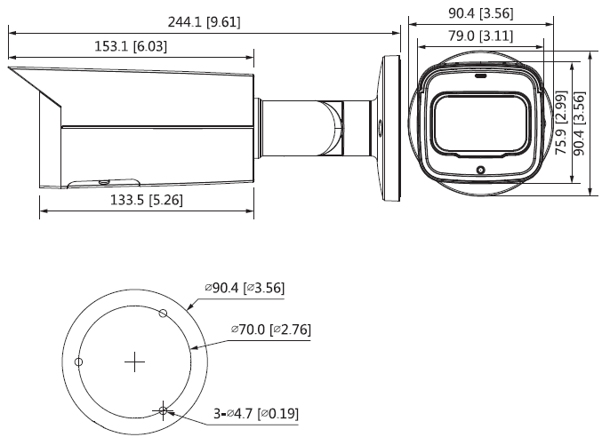 Caméra IP Bullet 8MP Starlight, Vari-focale motorisée 2.7~13.5mm, IR 60m – Image 3
