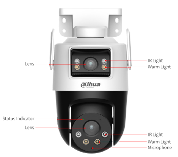 Caméra WIFI double PT 50m/40m + Fixe 30m/20m, 5MP, Micro et HP – Image 2