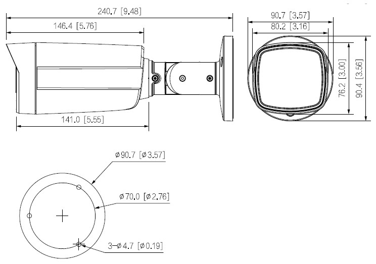 Caméra HDCVI Bullet 5MP TIOC WizSense, Focale fixe 3.6mm - Dissuasion active 40m - Micro et HP – Image 3