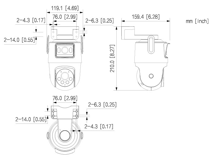 Caméra WIFI double PT 50m/40m + Fixe 30m/20m, 5MP, Micro et HP – Image 5