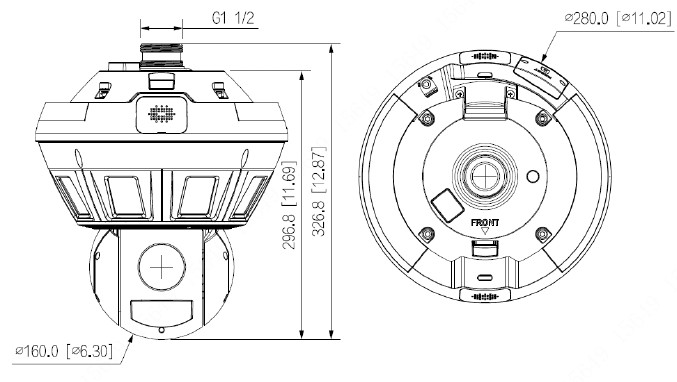 Caméra panoramique 360° 16MP + PTZ IP 4MP WizMind, IR 100m – Image 3
