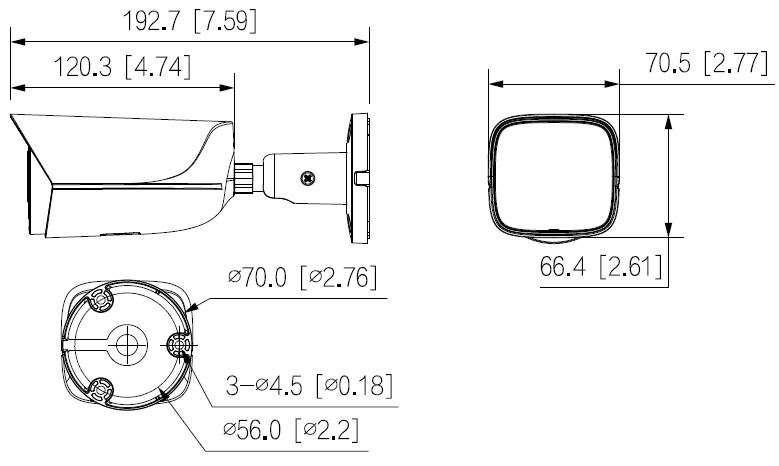 Caméra IP Bullet 4MP WizSense Starlight, Focale fixe 3.6mm, IR 50m, Micro – Image 3