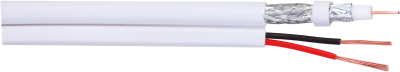 Câble coaxial siamois RG59 + alim - CCS CCA - blanc - Bobine 300m