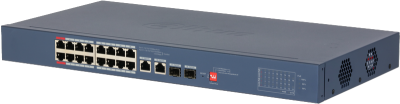 Switch 16 PoE 100Mbps + 2 ports Ethernet Gigabit + 2 ports optique - 240W - Cloud manageable - rackable