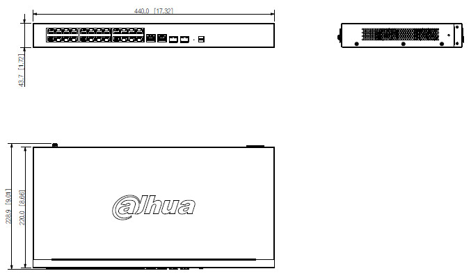 Switch 24 PoE 100Mbps + 2 ports Ethernet Gigabit + 2 ports optique - 375W - Cloud manageable - rackable – Image 3