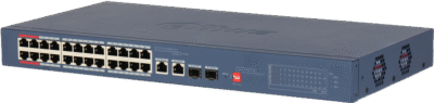 Switch 24 PoE 100Mbps + 2 ports Ethernet Gigabit + 2 ports optique - 375W - Cloud manageable - rackable
