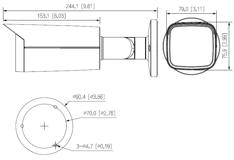 Caméra IP Bullet 8MP WizSense Starlight, Vari-focale 2.7~13.5mm, IR 60m, micro – Image 3