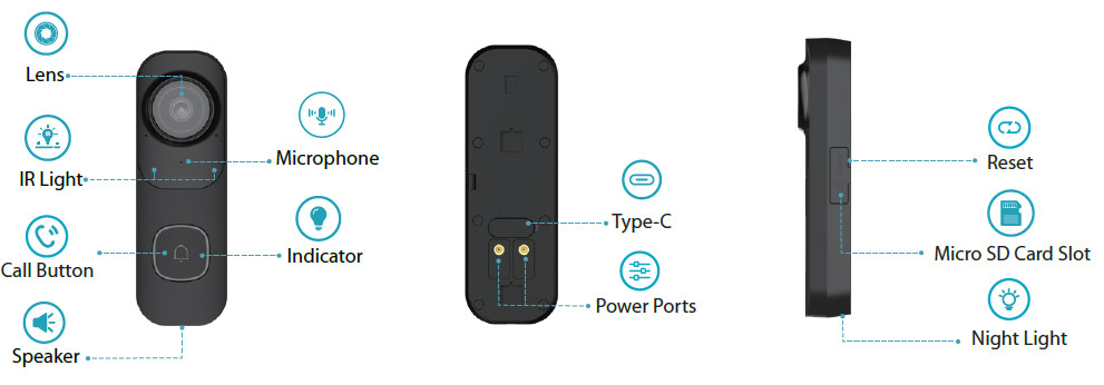 Sonnette vidéo 4MP WIFI KIT avec carillon – Image 2