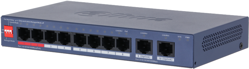 Switch 8 ports PoE Gigabit + 2 ports Ethernet Gigabit - 110W - Cloud manageable