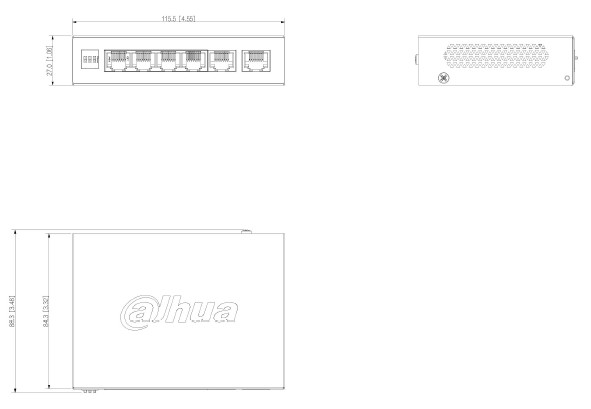 Switch 4 ports PoE 100Mbps + 2 ports Ethernet Gigabit - 60W - Cloud manageable – Image 3