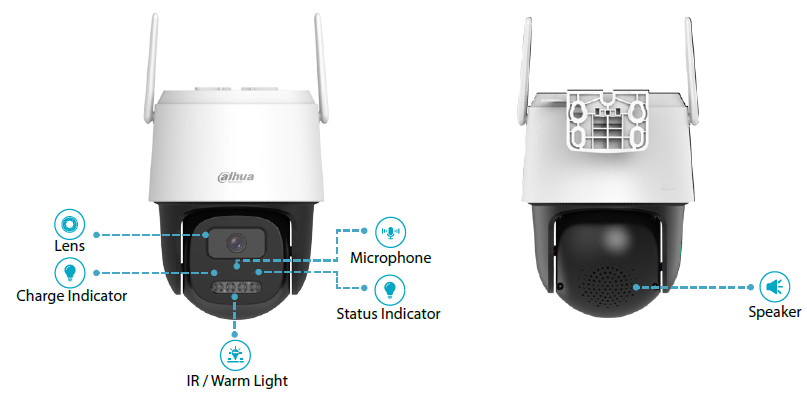 Caméra AOV PT 5MP WIFI Dual 30/20m Batterie intégrée + panneau solaire – Image 3