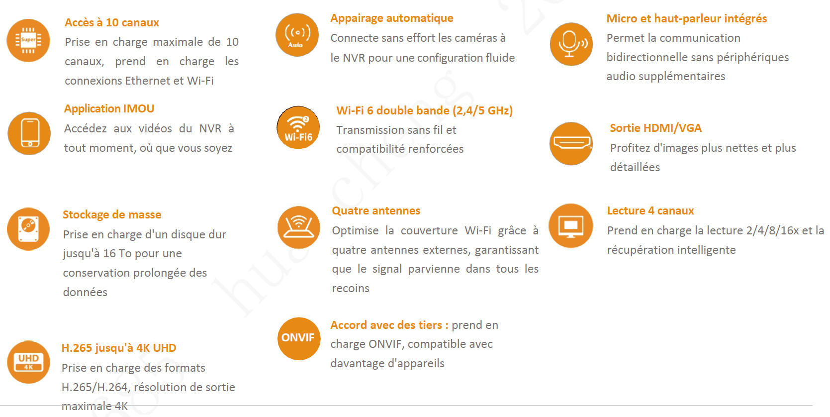 Enregistreur IP 10 canaux WIFI 1 emplacement HDD – Image 3