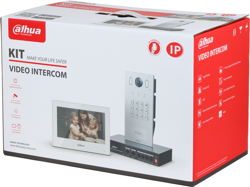 KIT Visiophone PoE Hybride - Station extérieure IP et moniteur intérieur 7"