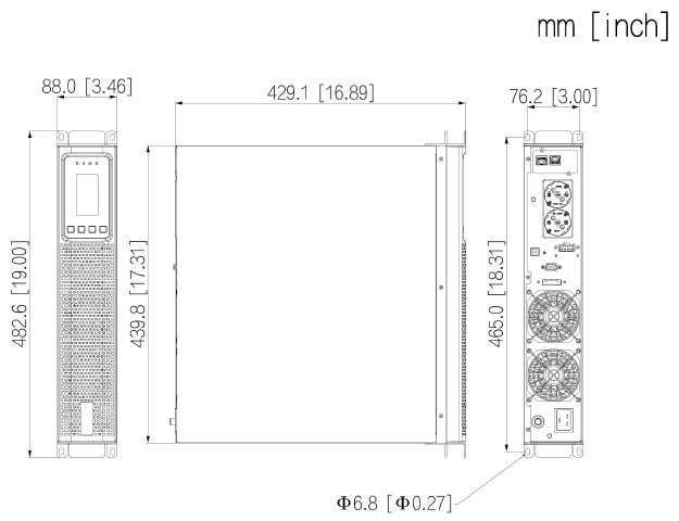 Onduleur Online 3000VA (2700W) rackable (sans batterie) – Image 3