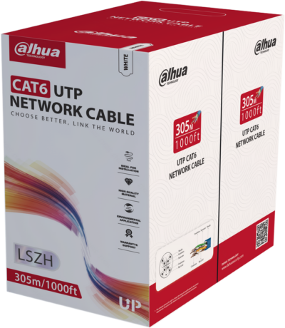 Câble réseau UTP CAT6 - 99.97% CUIVRE - blanc - LSZH CPR Cca-s1a,d0,a1 - Bobine 305m