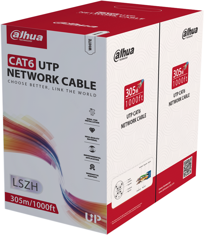 Câble réseau UTP CAT6 - 99.97% CUIVRE - blanc - LSZH CPR Cca-s1a,d0,a1 - Bobine 305m